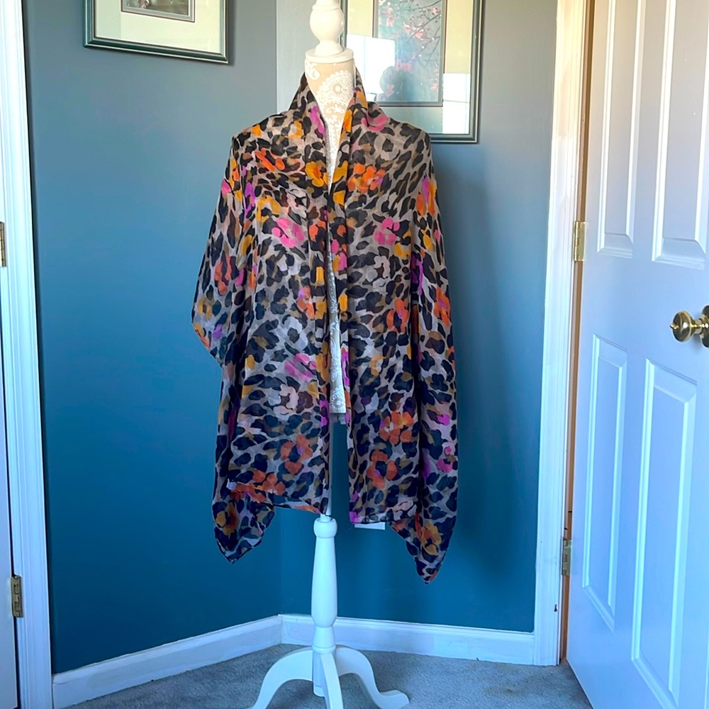 Super large, sheer scarf 46” x 72”